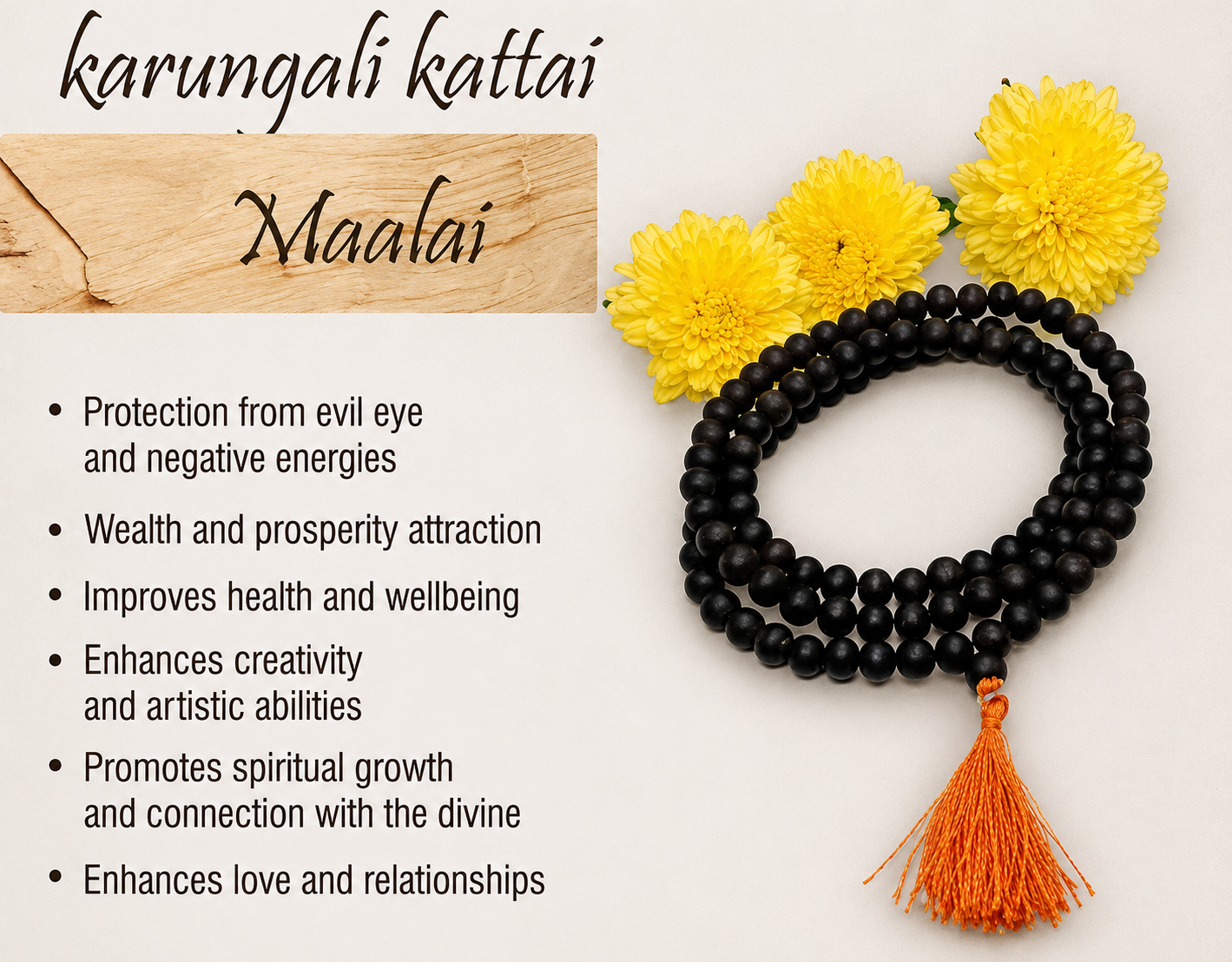 Authentic Ebony Wood Karungali Mala – Premium Spiritual Collection | Shivaira