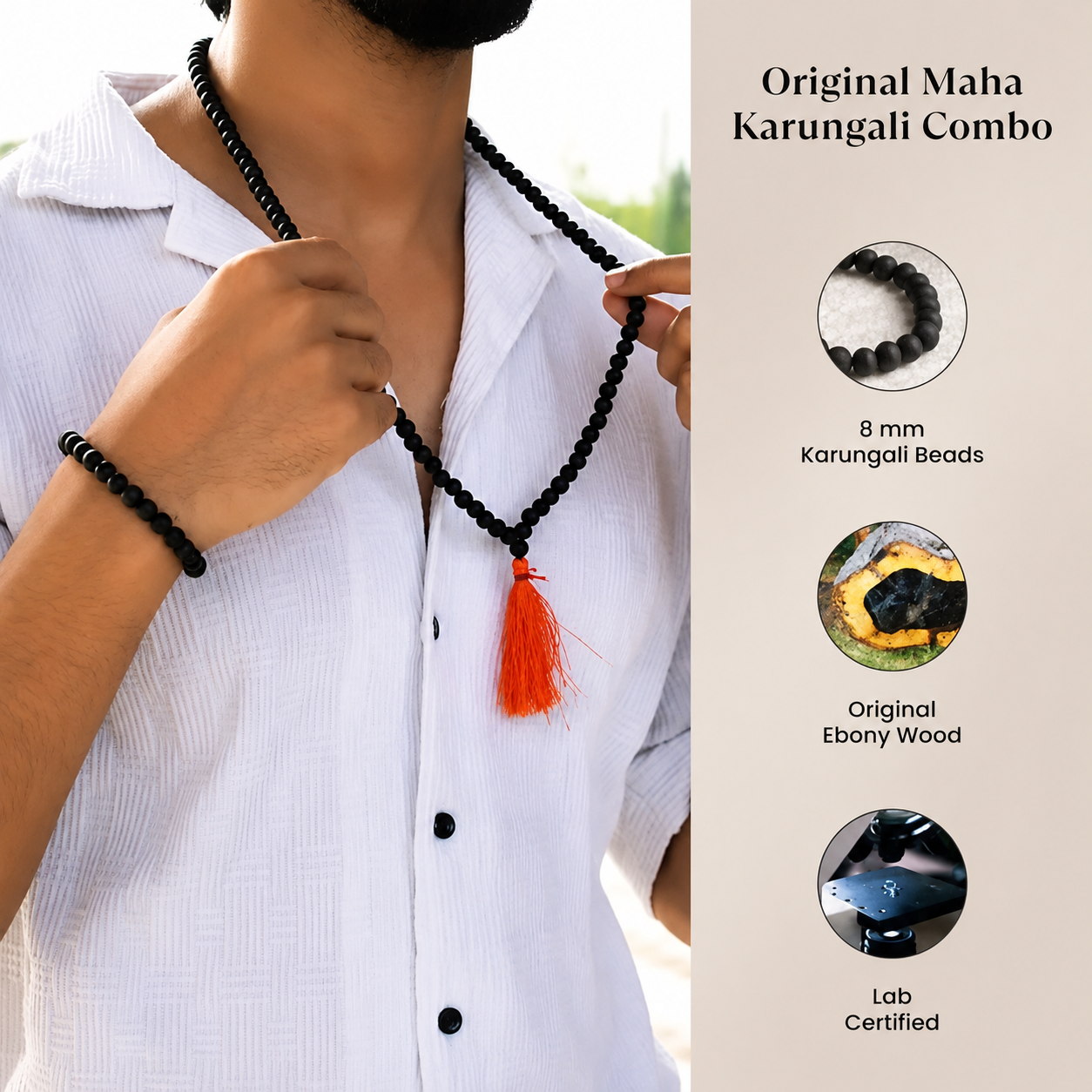 Authentic Ebony Wood Karungali Mala – Premium Spiritual Collection | Shivaira