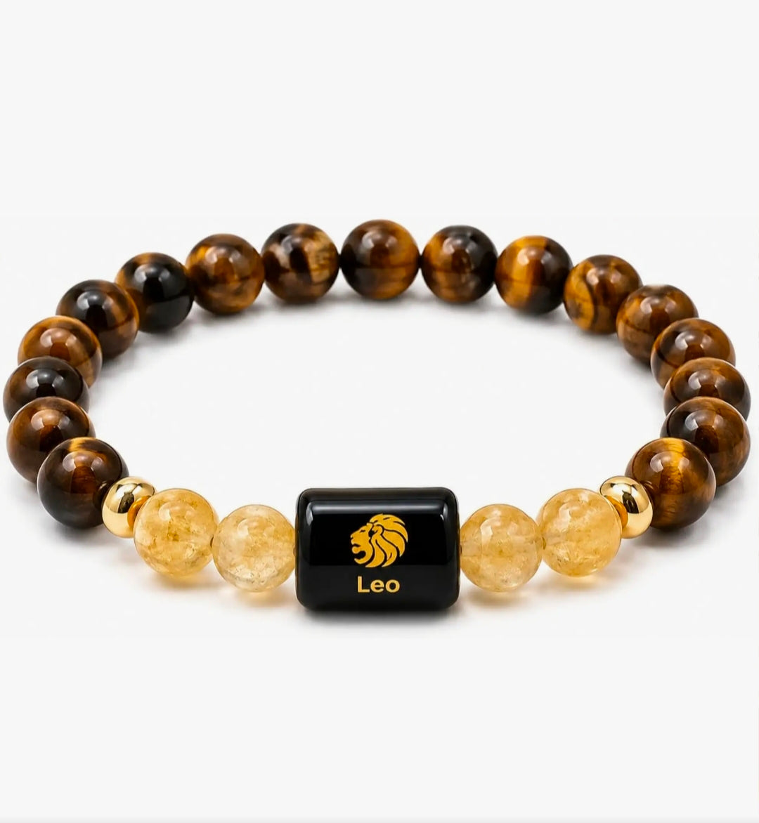 Leo Zodiac Natural Crystal Bracelet for Men & Women | Singh Rashi Bracelet | Authentic & Lab Certified