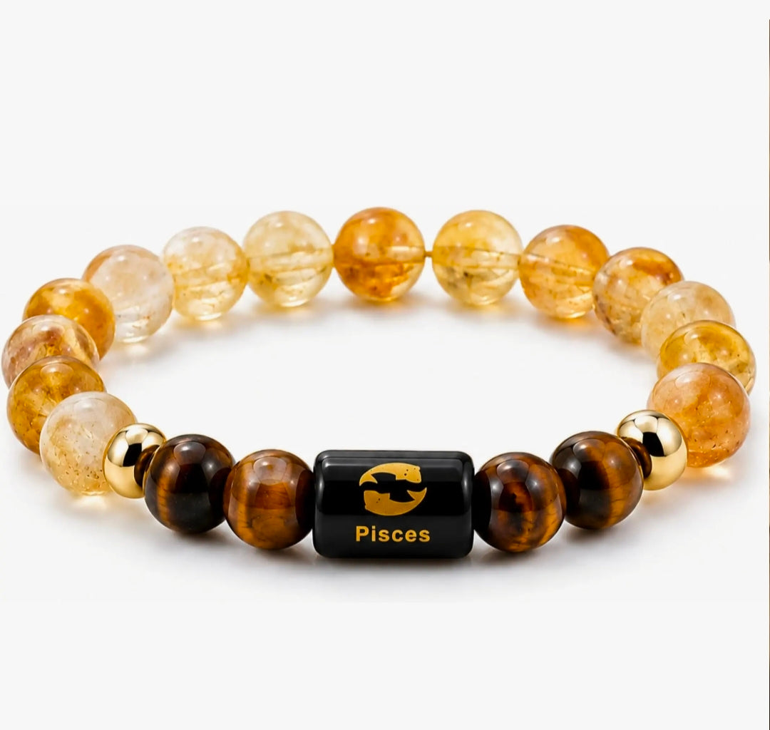 Pisces Zodiac Natural Crystal Bracelet for Men & Women | Meen Rashi Bracelet | Authentic & Lab Certified