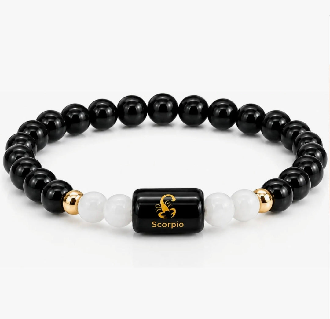 **Scorpio Zodiac Natural Crystal Bracelet for Men & Women | Vrishchik Rashi Bracelet | Authentic & Lab Certified