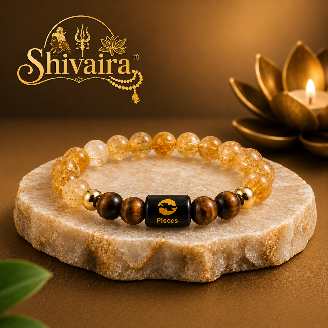 Pisces Zodiac Natural Crystal Bracelet for Men & Women | Meen Rashi Bracelet | Authentic & Lab Certified