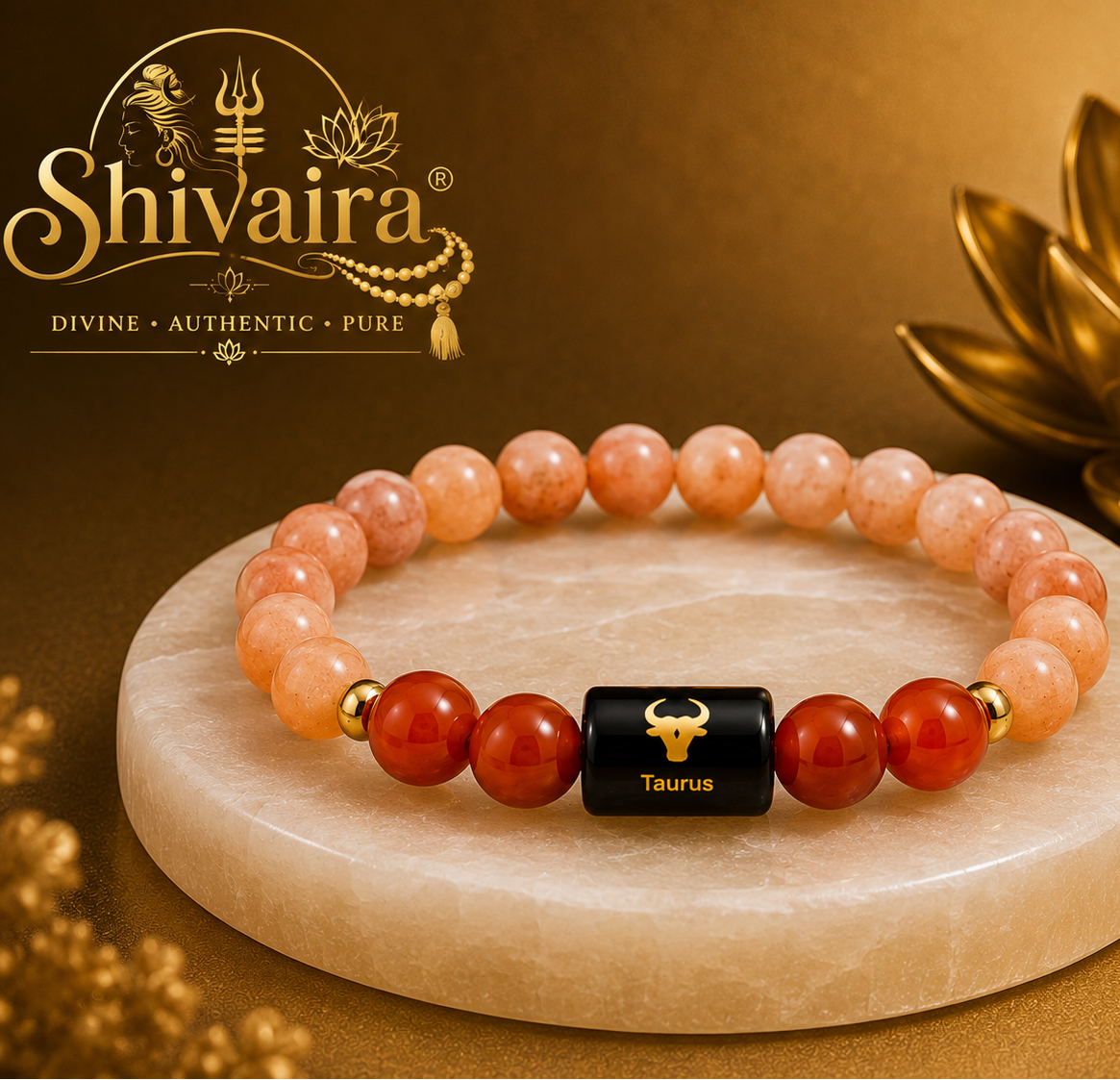 Taurus Zodiac Natural Crystal Bracelet for Men & Women | Vrishabh Rashi Bracelet | Authentic & Lab Certified