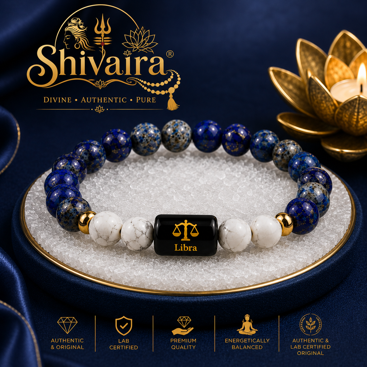 Libra Zodiac Natural Crystal Bracelet for Men & Women | Tula Rashi Bracelet | Authentic & Lab Certified