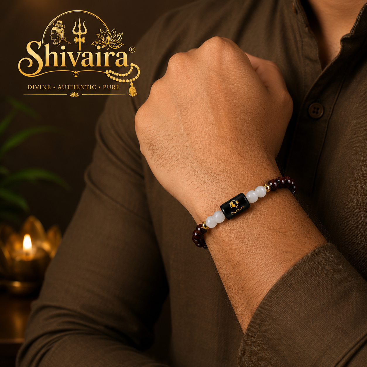 Capricorn Zodiac Natural Crystal Bracelet for Men & Women | Makar Rashi Bracelet | Authentic & Lab Certified