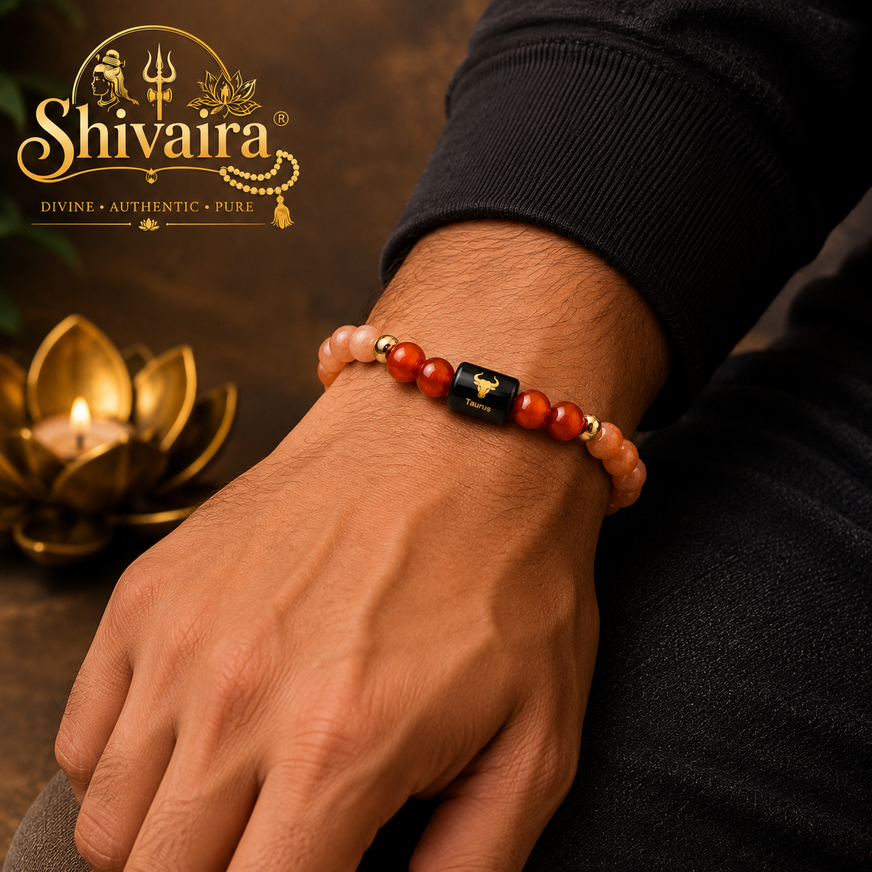 Taurus Zodiac Natural Crystal Bracelet for Men & Women | Vrishabh Rashi Bracelet | Authentic & Lab Certified