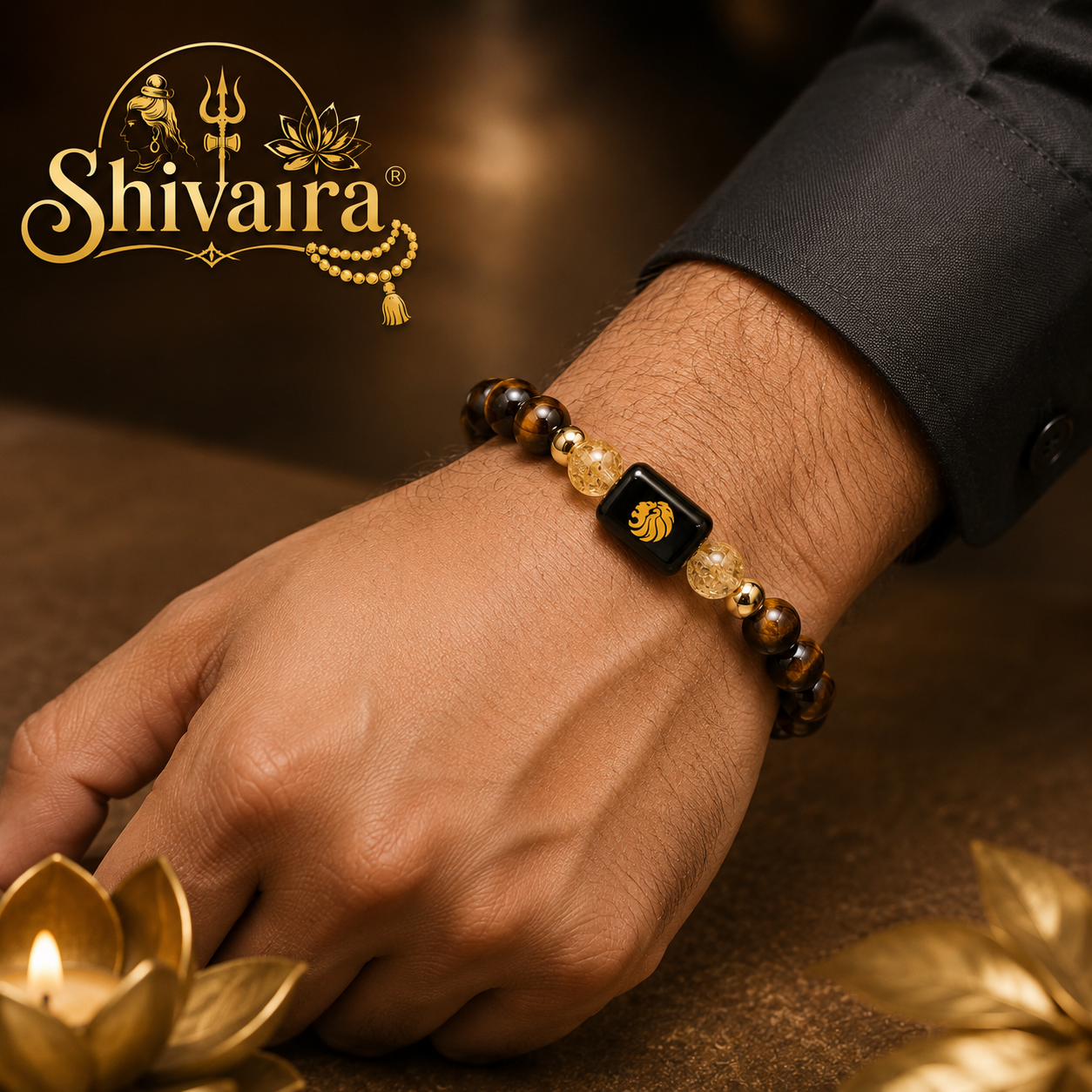 Leo Zodiac Natural Crystal Bracelet for Men & Women | Singh Rashi Bracelet | Authentic & Lab Certified