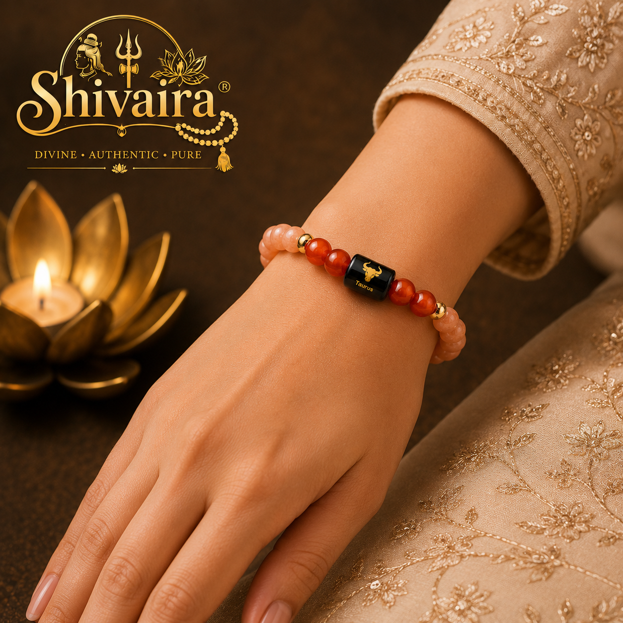 Taurus Zodiac Natural Crystal Bracelet for Men & Women | Vrishabh Rashi Bracelet | Authentic & Lab Certified