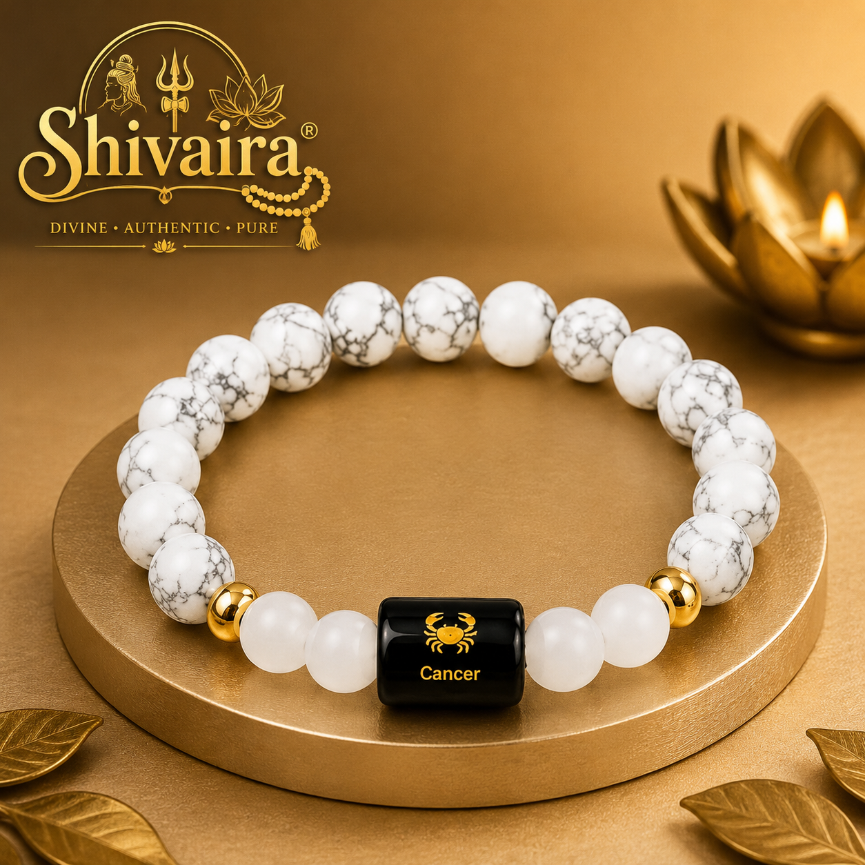 Cancer Zodiac Natural Crystal Bracelet for Men & Women | Kark Rashi Bracelet | Astrology & Spiritual Energy Bracelet | Natural Stone Beads | Authentic & Lab Certified