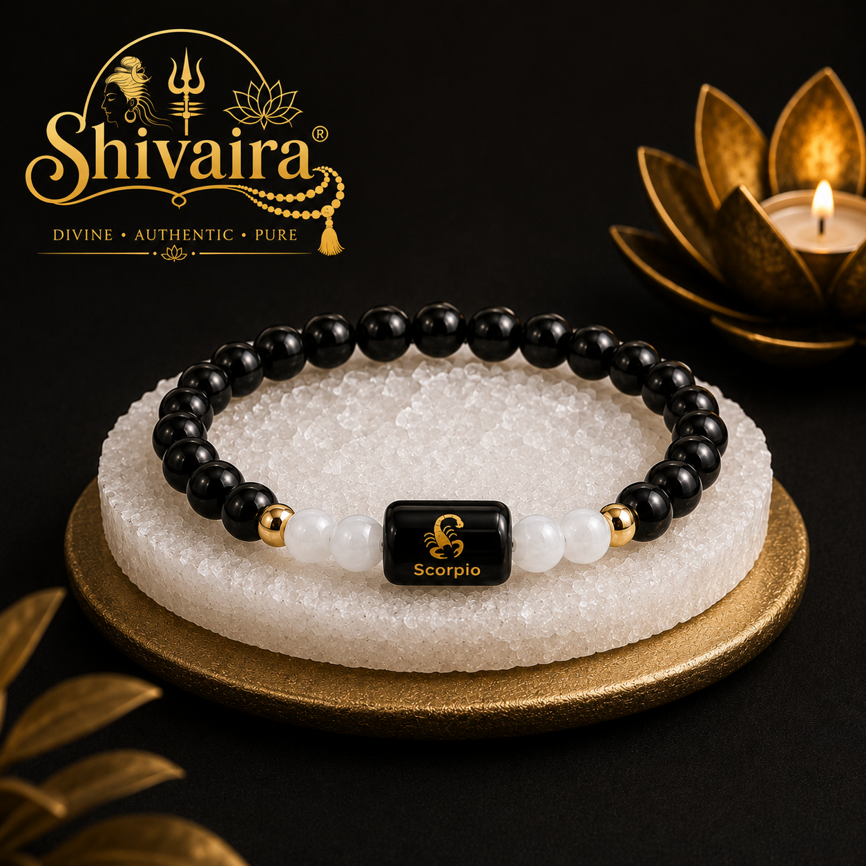 **Scorpio Zodiac Natural Crystal Bracelet for Men & Women | Vrishchik Rashi Bracelet | Authentic & Lab Certified