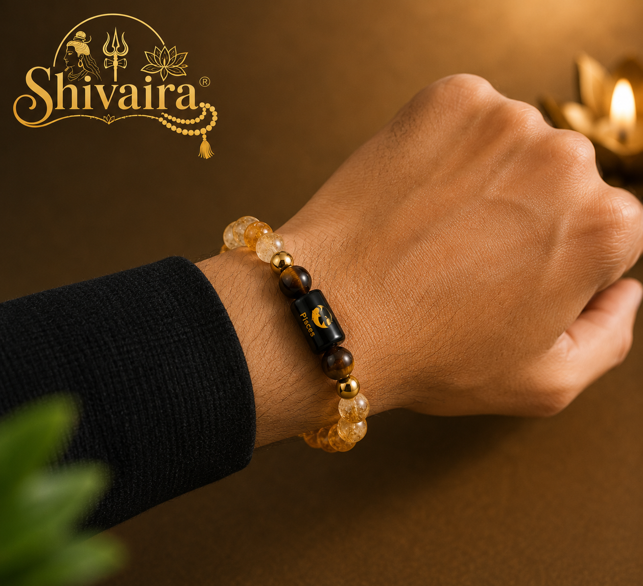 Pisces Zodiac Natural Crystal Bracelet for Men & Women | Meen Rashi Bracelet | Authentic & Lab Certified