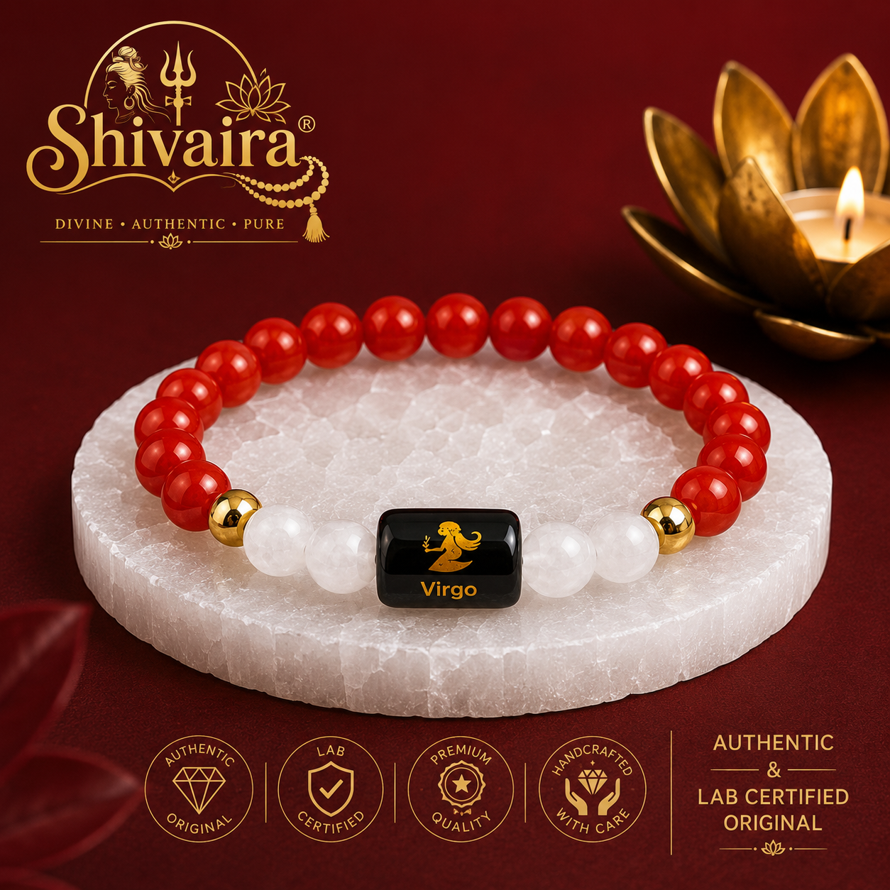 Virgo Zodiac Natural Crystal Bracelet for Men & Women | Kanya Rashi Bracelet | Authentic & Lab Certified