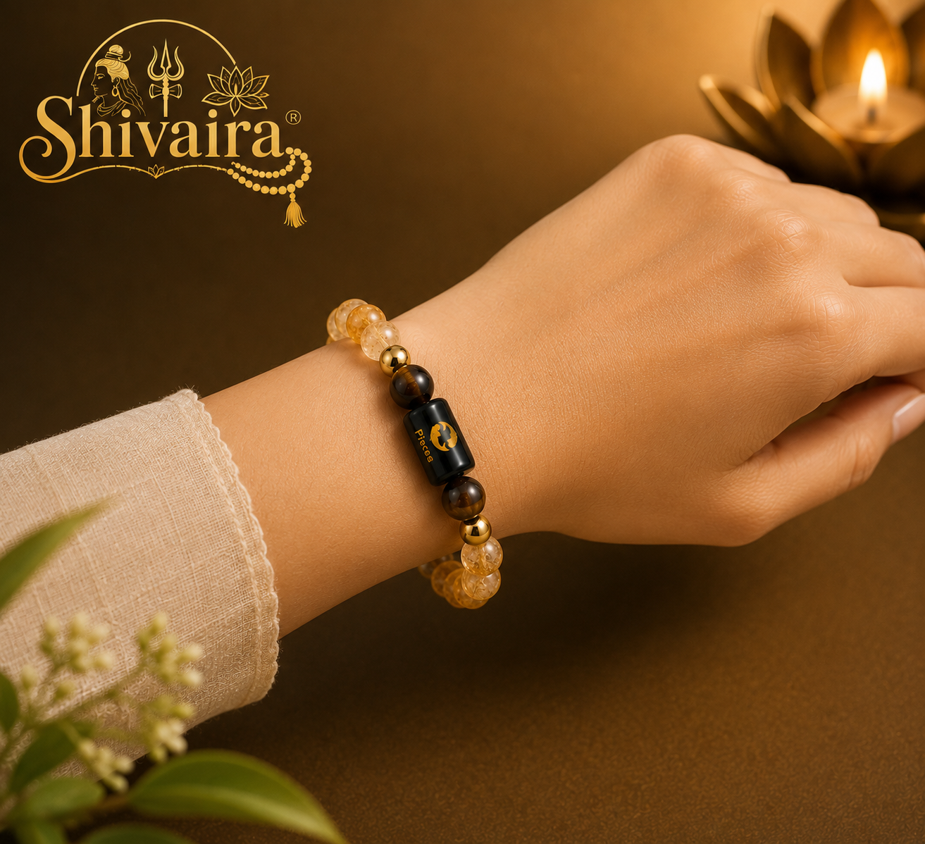 Pisces Zodiac Natural Crystal Bracelet for Men & Women | Meen Rashi Bracelet | Authentic & Lab Certified